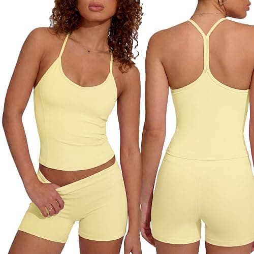 SUUKSESS Women Sexy Workout Sets Padded Sports Bra High Waisted Shorts Outfits - Image 1
