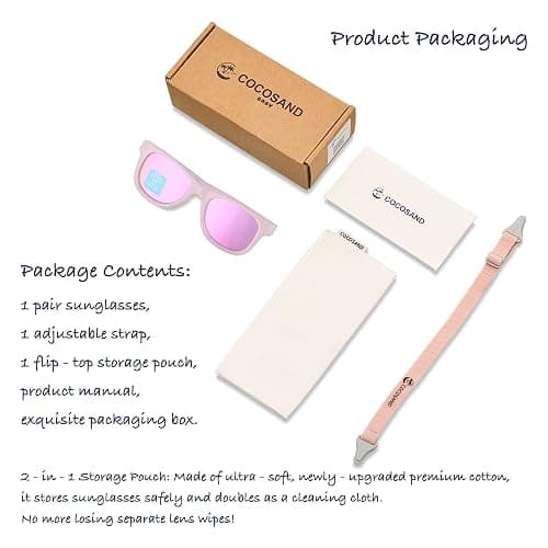 COCOSAND Flexible Baby Sunglasses with Strap Polarized UV Protection for Toddler Infant Newborn Boy Girl Age 0-24 Months thumbnail 2