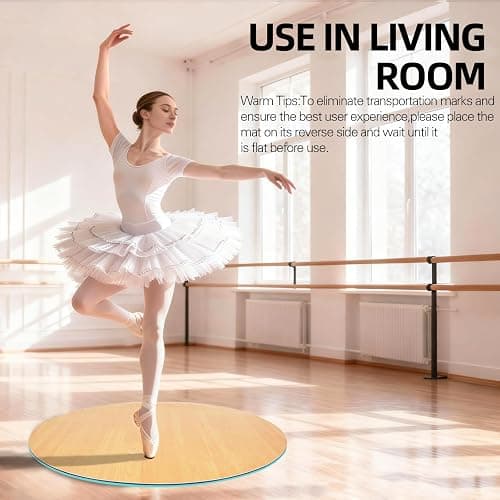 Tristcily 8mm Marley Dance Floor, 31-inch Non-Slip Portable Wood Grain PVC Dance mat with a Smooth Surface for Ballet, Jazz and pop Dance, Ideal for Home Studios and Outdoor use thumbnail 5