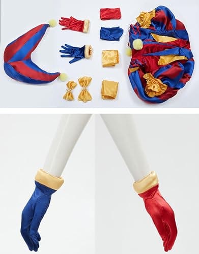 Cosplay.fm Women's Clown Costume Carnival Outfit Jumpsuit and Hat with Gloves and Socks Halloween Costume for Adult Women thumbnail 7