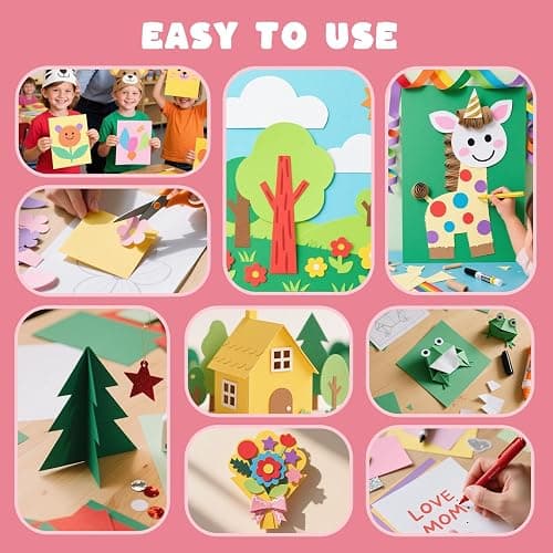 3 otters 200Sheets Construction Paper, Cardstock 8.5" x 11 ", 10 Assorted Colors Card Stock Printer Paper 65 lb/180 GSM, for Printing, DIY Craft, Kids School Supplies, Back to School, Party Decoration thumbnail 7