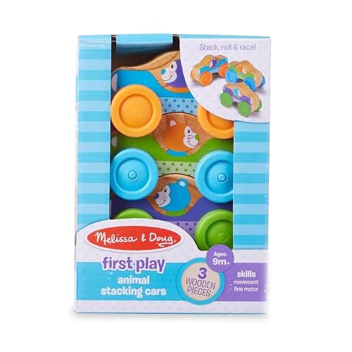 Melissa & Doug First Play Wooden Animal Stacking Cars (3 pcs) thumbnail 3