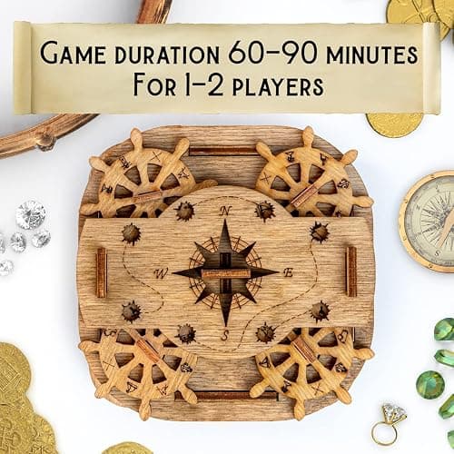 iDventure Cluebox - Davy Jones Locker - Escape Room Puzzle Box - 3D Wooden Puzzle for Adults - Brain Teaser - Birthday Gift for Men - Money Box thumbnail 2