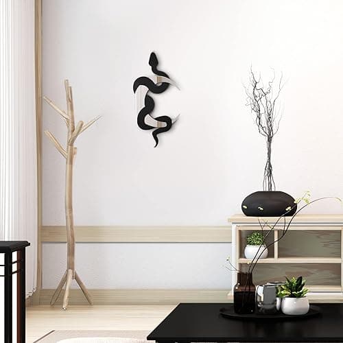 Weysat Black Snake and Crescent Moon Mirror Gothic Wall Decor Gothic Snake Decor Boho Hanging Mirrors Home Decorative Wall Art for Living Room Bathroom Bedroom Hallway thumbnail 7