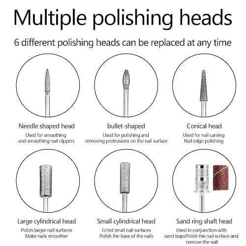 Nail Drill Kit Electric Rechargeable Set Cordless Nail Art Grinding Machine Compact Professional Nail File for Gel Manicure Pedicure Polishing Tool Household,Nail Removal Machine (Metallic Pink) thumbnail 6