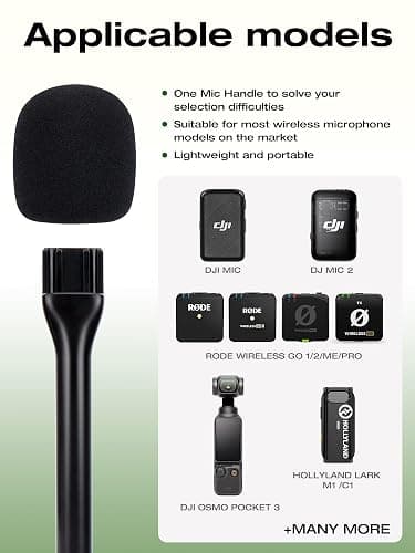 SUNMON Handheld Wireless Mic Stand for DJI Mic, Holder for DJI Mic 2, DJI Microphone Interview Handheld Mount Adapter for DJI Mic1/ 2 thumbnail 3
