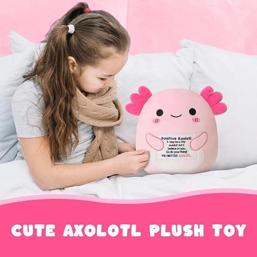TOYSYM Axolotl Plush Toy, Inspirational Support Cute Axolotl Stuffed Animal, Toys Axolotls Stuff Plush Pillow Soft Plushie Doll Gifts Home Decoration for Girls Boys Kids Toddler thumbnail 3