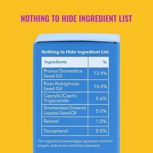 Good Molecules 1% Retinol Night Oil - Retinol and Rosehip Face Oil Formula for Look of Fine Lines & Wrinkles, Anti-Aging, Skin Firming, and Moisturizing - Skin Care for Face thumbnail 4