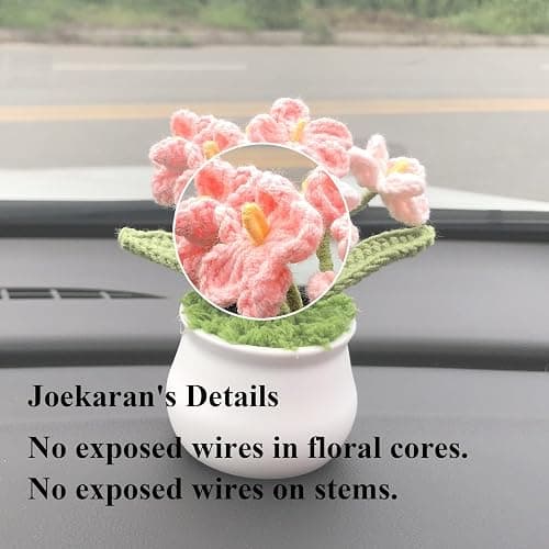 Joekaran Crochet Flowers Cute Flower for Her, Graduation Birthday Gifts for Women and Teacher, Mother, Coworkers, Valentines, Christmas, Desk Decor,Home Office Decoration(Pink Gradient Myosotis) thumbnail 5
