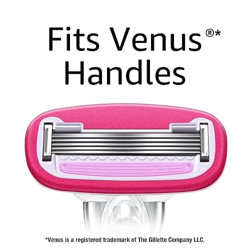 Amazon Basics Women's 5 Blade FITS Razor for Women, FITS Amazon Basics FITS Handle and Venus Handles, Includes 1 FITS Handle, 2 Cartridges & 1 Shower Hanger - Pink - 2 Count (Pack of 1) thumbnail 4