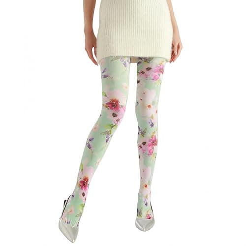 Sahabowi Women's Beautiful Flower Park Colorful Tights, Cartoon Strawberry Pantyhose with High Waistband Soft thumbnail 4