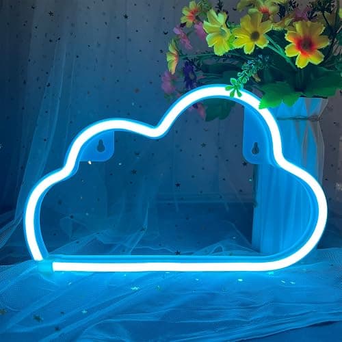 Cloud Neon Sign Blue Cloud Light Sign for Wall Decor,Battery or USB Powered Clouds Shaped LED Sign Decoration Lights for Bedroom Aesthetic Teen Girl Kid Room Christmas Birthday Wedding Party thumbnail 2