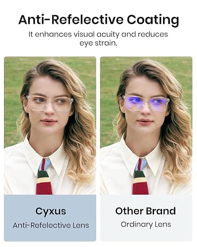Cyxus Blue Light Glasses for Men Women Reduce Eye Strain UV Blocking for Computer Screen 8082 thumbnail 8