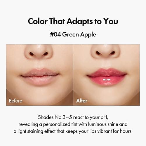ELROEL Blanc Essential Lip Oil - 50HR Moisturizing, Hydrating & Color Changing Korean Tinted Lip Oil Gloss Makeup with 6 Plant Extracts - Lightweight, Non-Sticky Finish 0.15 fl oz (#04 Green Apple) thumbnail 5