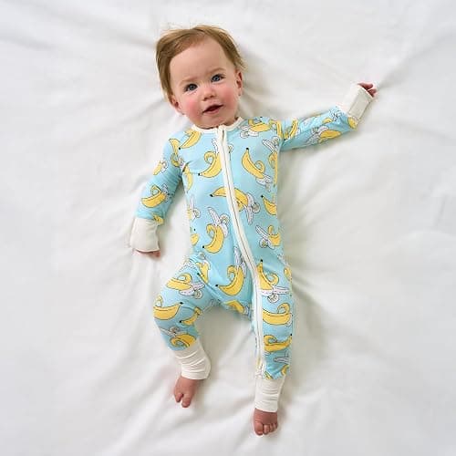 Little Sleepies Pajamas for Baby Boys & Girls, Viscose from Bamboo Baby Pajamas, Snug Baby Sleeper, Toddler PJs, 2-Way Zipper - 12-18 Months - Bananas thumbnail 5
