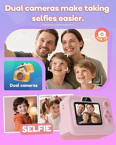 Dylanto Kids Camera Instant Print,1080P Kids Instant Cameras that Print Photos,Christmas Birthday Gifts for Girls Age 3-12,Portable Toy for 3 4 5 6 7 8 9 10 Year Old Girls Boys Pink thumbnail 5