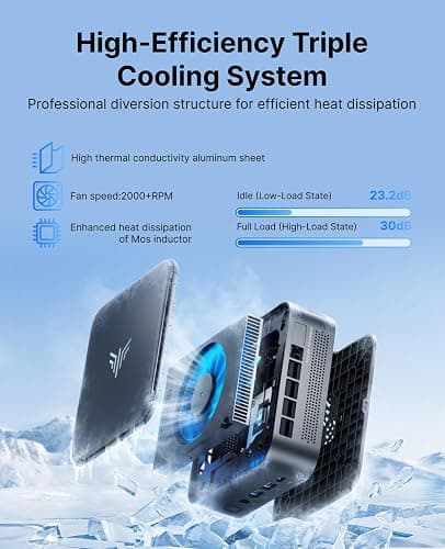 KAMRUI Mini PC, E3B 11 Pro AMD Ryzen V2748 (Beat R5 6650H/R7 5825U, up to 4.3GHz) Mini Desktop Computer,16GB DDR4 512GB 3200MT/s SSD, Radeon Vega 7 Graphics Triple 4K Display/Dual LAN/WiFi6/BT5 thumbnail 7