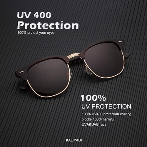 KALIYADI Polarized Sunglasses for Men and Women Semi-Rimless Frame Driving Sun glasses UV Blocking thumbnail 3