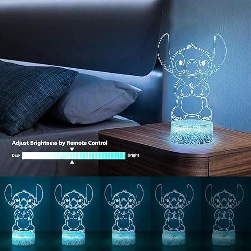 Hoofun Stitch Night Light with Timer & Memory,【2025 New Upgraded】 16 Color Changing LED Lamp,Touch & Remote Control, Stitch Gifts for Girls, Kids, Boys,Cute Bedroom Decor for Birthday Christmas Party thumbnail 4
