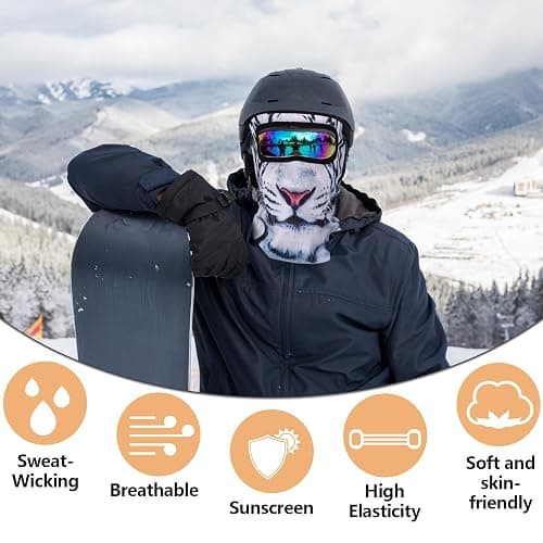 3Pcs Cat Ski Mask,3D Cat Shiesty Face Balaclava with Ears,Funny Ski Mask,Windproof & Breathable for Skiing,Cycling,Music Festivals,Halloween Parties Yellow thumbnail 3