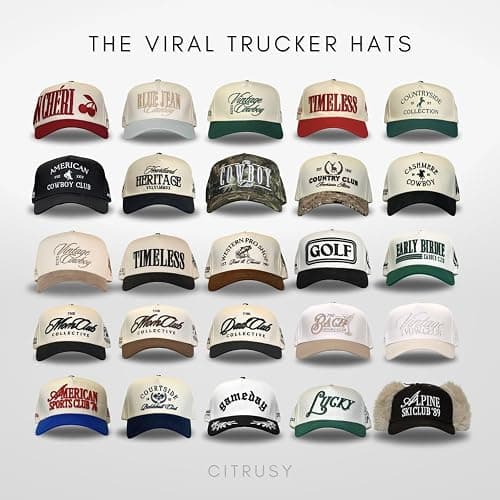 Vintage Fashion Trucker Hat | Men & Women | Trendy Cute Retro Red Caps for Country & Western | Camo Fur Cotton | Snapback thumbnail 7