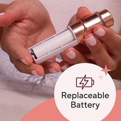 Finishing Touch Flawless Facial Hair Remover for Women, Rose Gold Electric Face Razor with LED Light, Recyclable Packaging thumbnail 9