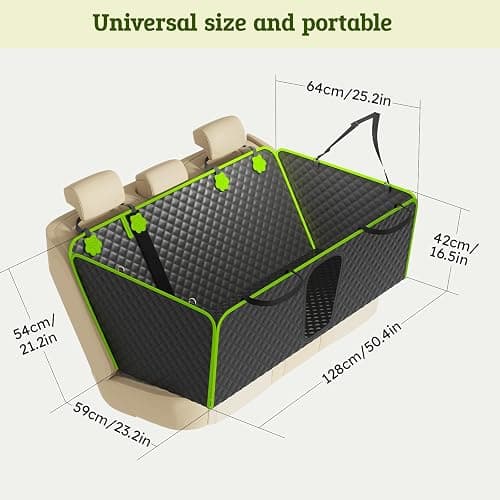 2-in-1 Dog Car Seat Cover for Back Seat, Transform to Passenger Mode - Dog Car Seat, Waterproof, Scratch-resistant, Support to 330lbs, for Outdoor Activities, Travel, to the Vet, for Cars/SUV/Truck thumbnail 8