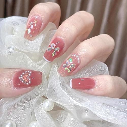 240 PCS Bowknot Nail 3D Bow Charms Art Accessories Nail Colorful Bowknot Nail Charm Acrylic Butterfly Nails Cute Bow Decors Nail Charms for Holiday Parties and Craft Making thumbnail 4