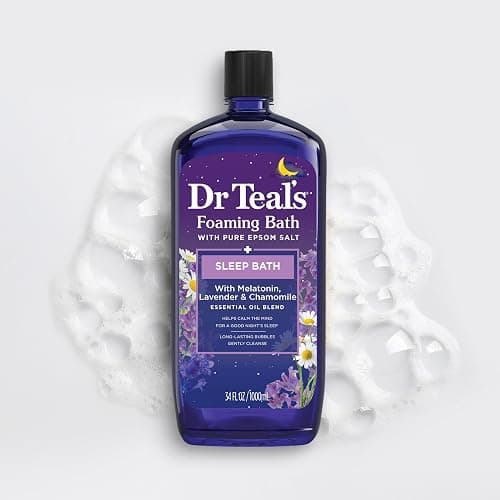 Dr Teal's Foaming Bath with Pure Epsom Salt, Melatonin Sleep Soak with Essential Oil Blend, 34 fl oz (Pack of 4) thumbnail 8