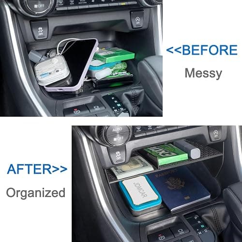 JDMCAR Center Console Organizer Compatible with Toyota RAV4 2019-2025 and 2021-2025 RAV-4 Prime, ABS Material Insert Tray Gear Shift Secondary Storage Box thumbnail 2