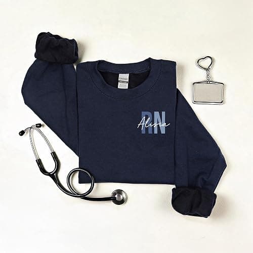 Custom Nurse Sweatshirt RN Sweatshirt Nurse Graduation Gifts for Nurses Week Gifts Nurse Sweatshirts for Women Personalized Registered Nurse Sweatshirt RN Hoodies for Nurses thumbnail 9