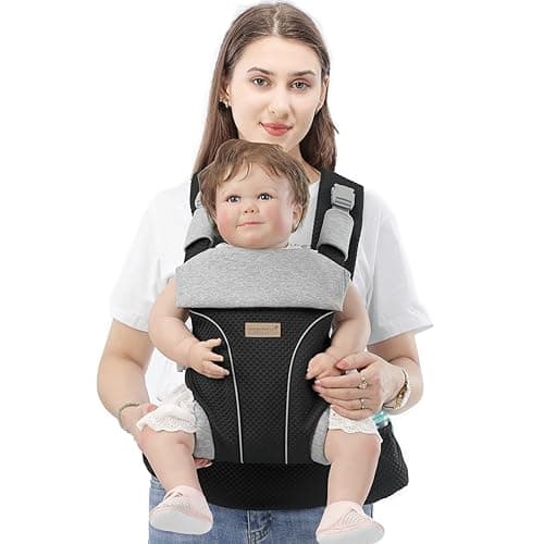 YSSKTC Baby Carrier Newborn to Toddlers - Ergonomic Adjustable Soft Breathable Comfort Infant Carrier for 7-35lbs, Enhanced Support, Easier to Wear - Blue