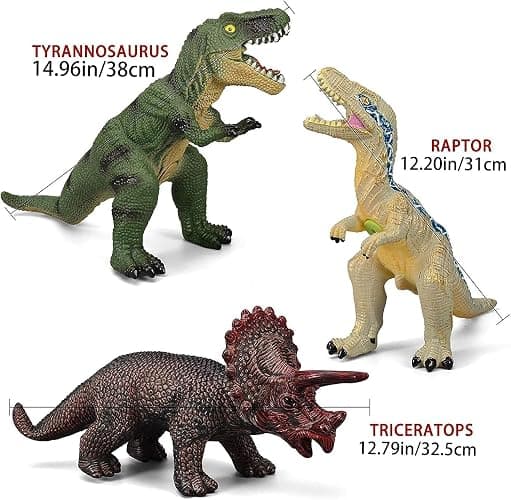 Gzsbaby 6 Piece Jumbo Dinosaur Toys for Kids 3-5 and Toddlers, Large Soft Dinosaur Toys for Lovers - Perfect Party Favors, Birthday Gifts thumbnail 3
