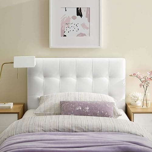 Modway Lily Tufted Faux Leather Upholstered Twin Headboard in White - Twin - White - Image 1