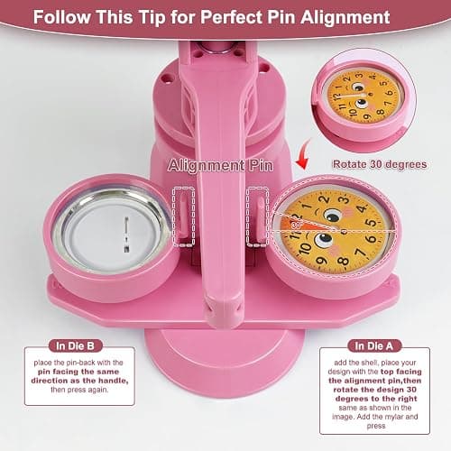 MK.Bear 2026 Button Maker Machine 2.25 Inch (58mm), No Installation Required Pin Maker Kit for Button Making, DIY Pink Badge Maker Button Press with 30 Badge Supplies & Circle Cutter thumbnail 7