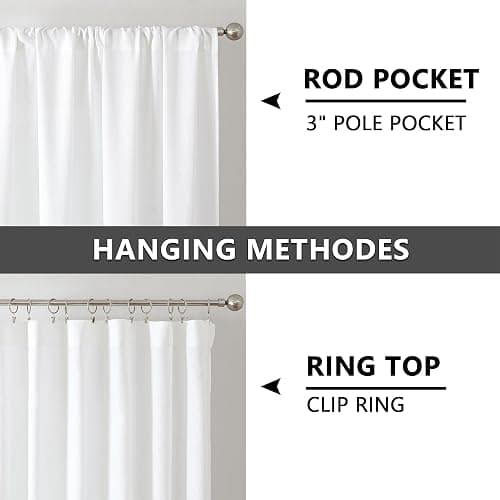 Tollpiz Linen Curtains Living Room Rod Pocket Semi Sheer Curtain Burlap Light Filtering Thick Linen Drapes for Bedroom, 38 x 63 inches Long, White, Set of 2 Panels thumbnail 6