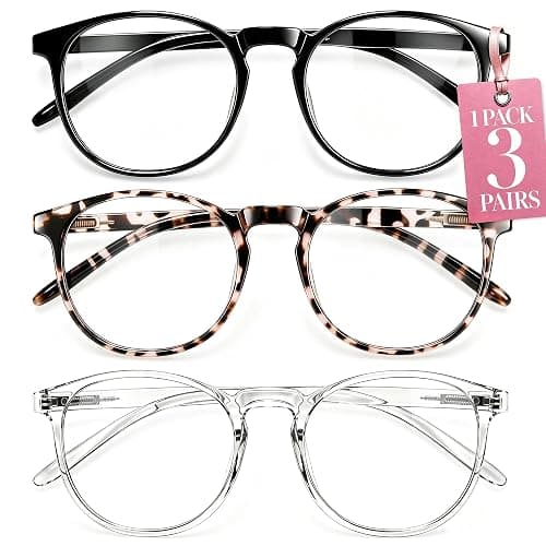 IBOANN Blue Light Blocking Glasses for Women - 3 Pack | Blue Light & UV Protection, Round Frames, Screen-Ready Style, Chic & Comfy - Image 1