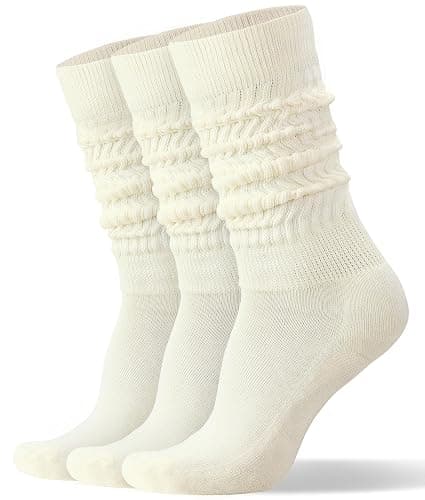 AugRing Womens Slouch Scrunch Socks Retro Knee High Soft Stack Chunky Cozy Boot Socks For Women Size 6-11 - Image 1