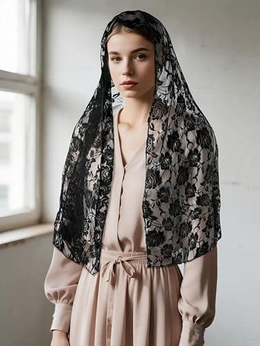 GERINLY Stylish Scarves for Women Lightweight Fashion Lace Printed Wrap Scarfs Shawl for Dress thumbnail 3