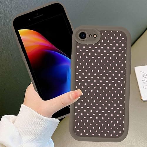 Zrutru Cute Polka Dots Case for iPhone 16e/iPhone 17e 6.1",Aesthetic Classic Pink Polka Dot Trendy Fashion Design Cases for Girls Women Men,Brown Slim Shockproof Protective Cover for iPhone 16e thumbnail 5