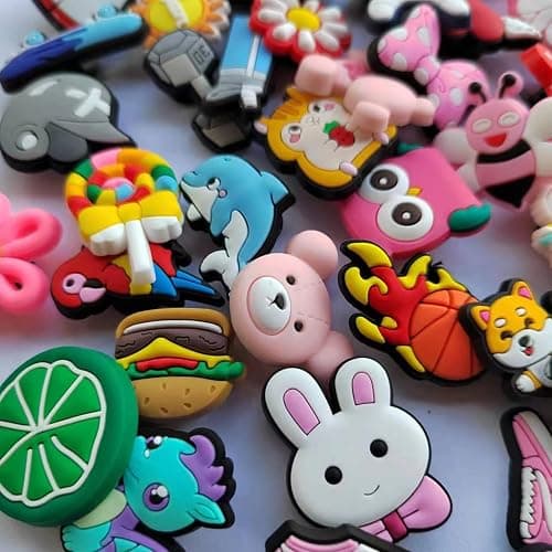 Random 30 50 100 pcs Shoe Charms,Cute Different Shoe Accessories for Boy Girls Women Men,Charms for Shoes Wristband Decoration, Halloween Christmas Birthday Party Gifts - Cute 30 Pcs thumbnail 3