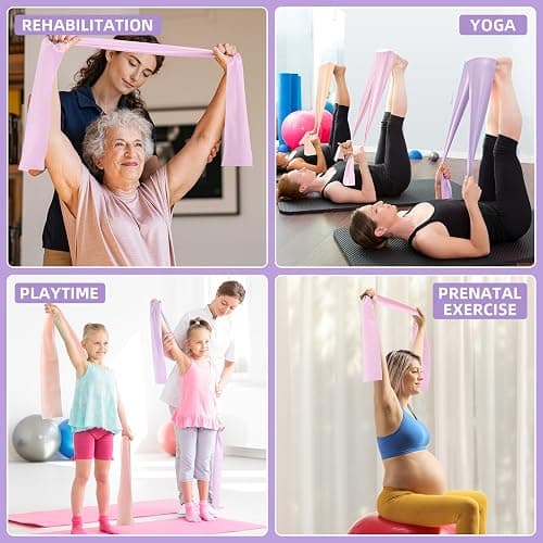 Stretch Bands for Exercise, Resistance Bands for Working Out, Exercise Bands for Physical Therapy, Pilates, Rehab, Stretch, Strength Training and Yoga Starter Set thumbnail 6