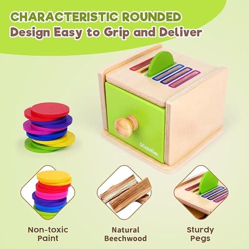 Montessori Toys for 1-3 Year Old: Color Sorting Wooden Drawer Box Toy for Toddlers, Object Permanence and Fine Motor Sensory Toy, 12-18 Months Busy Board Matching Game for Baby Boys and Girls Gifts thumbnail 6