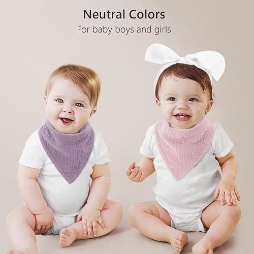 Bearmoss Muslin Baby Bibs 100% Cotton Baby Bandana Drool Bibs for Unisex Baby Girls Boys Drooling and Teething thumbnail 3