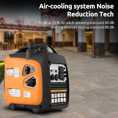 Oxseryn Portable Inverter Generator 2500W Gas Powered, Long Runtime Gas Generators for Home Use, Camping, Super Quiet Emergency Home Backup, with CO Sensor, EPA Compliant thumbnail 9