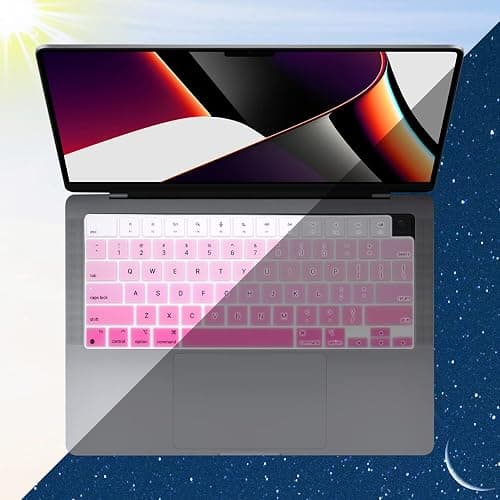 Boaulee Silicone Keyboard Cover for MacBook 2026 Neo 13"(A18) & Air13.6 15"(M5-M2) & Pro14 16"(M5-M1) A3404 A3448 A3449,Keyboard Protector(Pink) thumbnail 6