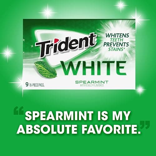 Trident White Spearmint Sugar-Free Chewing Gum, 9 Pack of 16 Pieces (144 Total Pieces) thumbnail 12