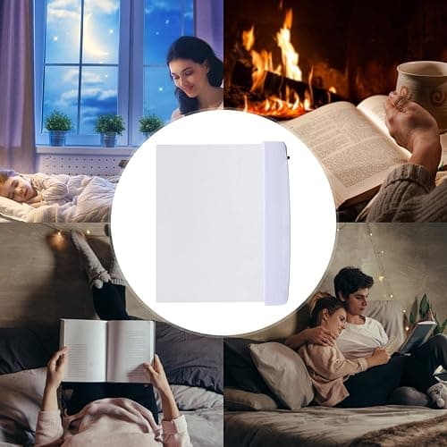 Juesi Flat Book Light Page Book Light for Reading in Bed at Night Clear LED Book Full Page Light Illuminator Panel Plate Lamp Board Wireless (White) thumbnail 2