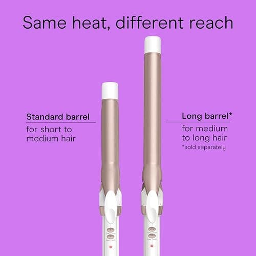 Conair Double Ceramic 1-Inch Curling Iron, 1-Inch Barrel Creates Classic Curls, Hair Curler for Use on Short, Medium, & Long Hair, White/Rose Gold thumbnail 3