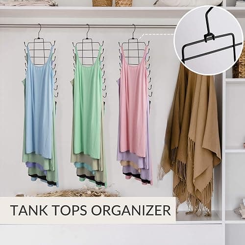 ZEDODIER 2 Pack Tank Top Hanger, Space Saving Bra Hanger, Non-Slip Hanging Sport Bras Holder, Closet Organizers and Storage for Camisoles Tank Tops Bras Ties Swimsuits Strappy Dress, Silver - 2 Pack - Silver thumbnail 5